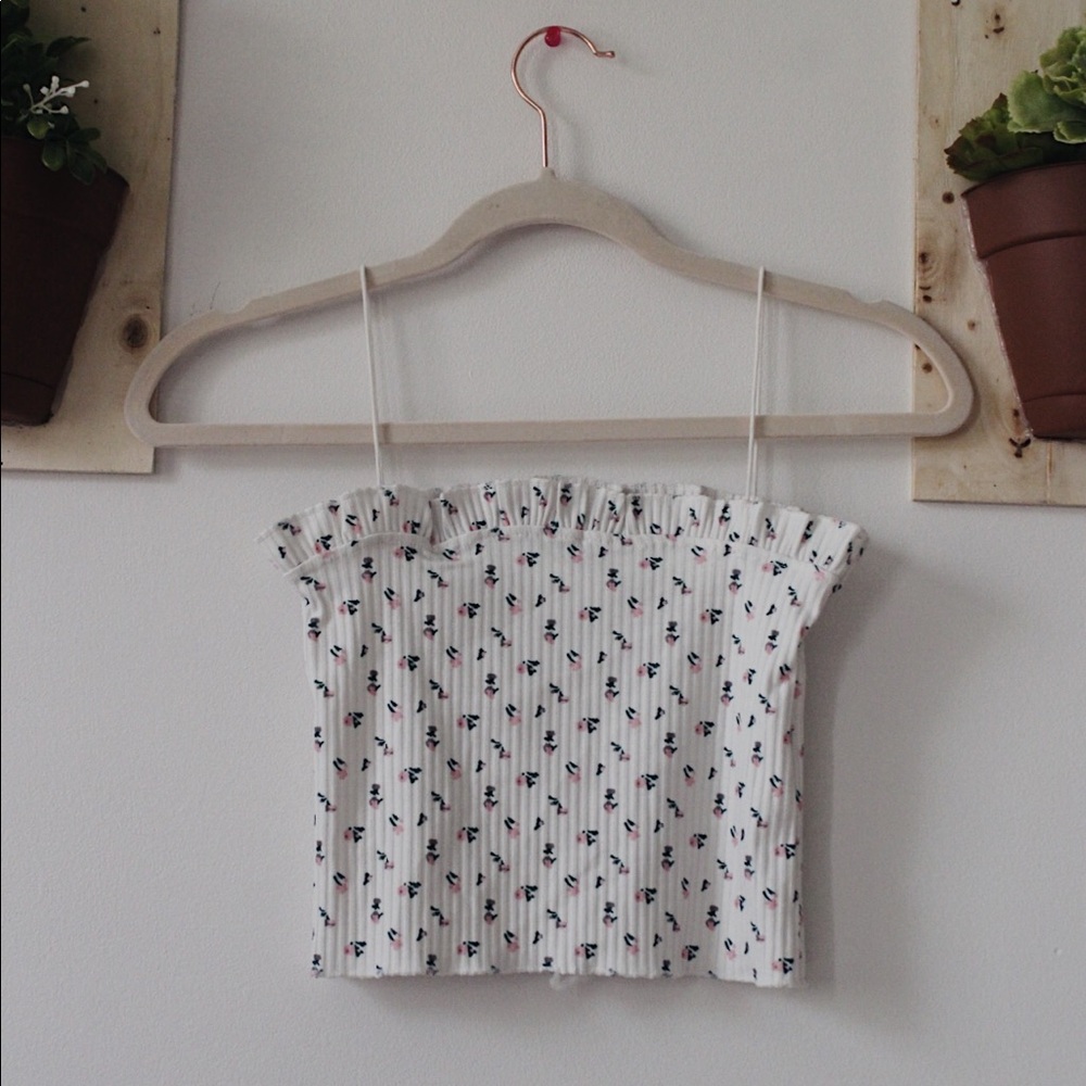 floral cropped tank top